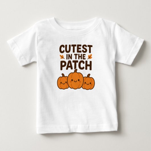 Cutest in the Patch – Pumpkin Fall Kids T-Shirt (Devant)