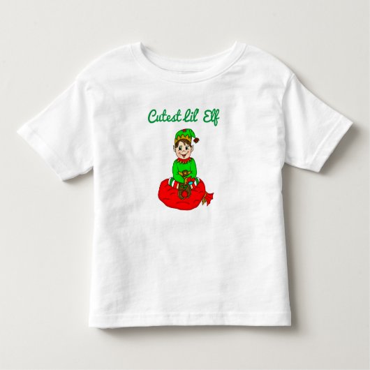 Cutest Lil Elf Kerstmis Kinder Shirts (Voorkant)