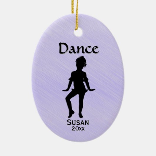 Cutest Little Dancer Lavender Name / Date Keramisch Ornament (Achterkant)