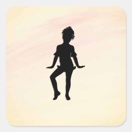 Cutest Little Dancer Pinkish Vierkante Sticker (Voorkant)