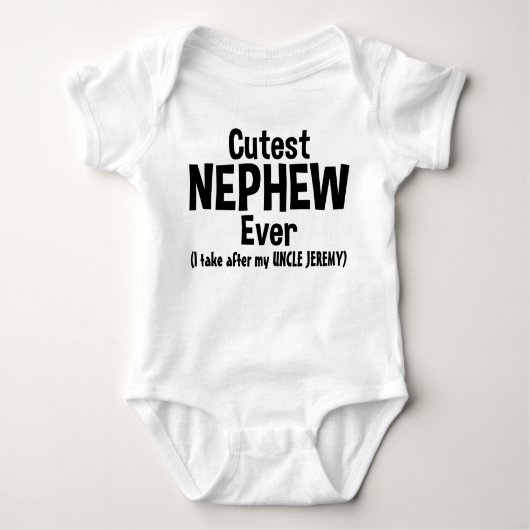 Cutest Nephew ooit Funny Personalized Custom Romper (Voorkant)