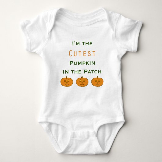 Cutest Pumpkin in het Baby-pak Patch Romper (Voorkant)
