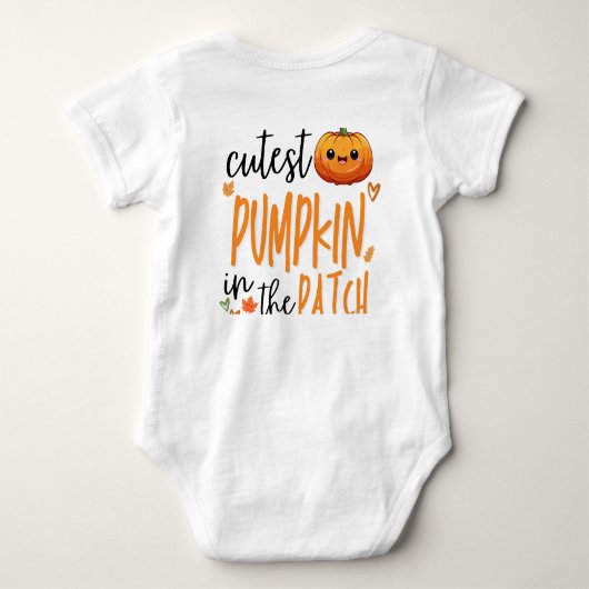 Cutest Pumpkin in the Patch, Fall First Halloween Romper (Achterkant)