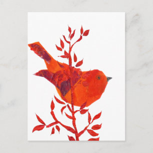 Cutest Red Bird op planeet Briefkaart