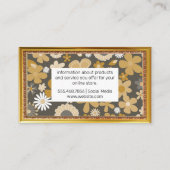 Cutesy Flower Pattern | Goud Antiek Lijst Visitekaartje (Achterkant)