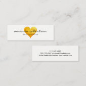 Cutesy Gold Heart Mini Visitekaartje (Voorkant / Achterkant)