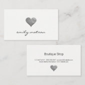 Cutesy Gray Heart Visitekaartje (Voorkant / Achterkant)