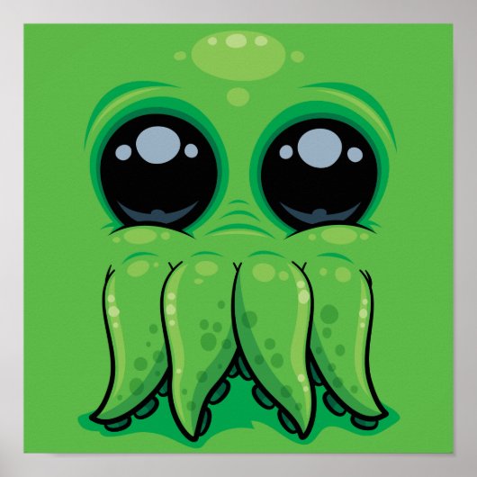 Cutethulhu Schattige Cthulhu Face Poster (Voorkant)