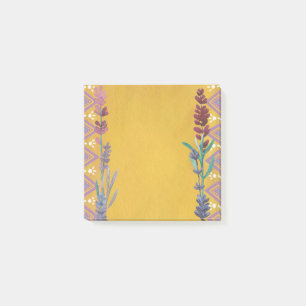 Cutgeel floraalpatroon. Botanische lila bloem Post-it® Notes