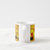 Cutgeel patroon van rubberkokers espresso kop (Achterkant)