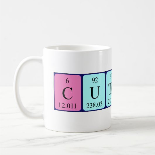 Cuthbert nom de table périodique mug (Gauche)