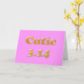 Cutie 3.14 Pi Dag Roze Kaart (Gele Bloem)