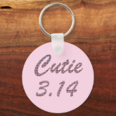 Cutie 3.14 Pi Dag Roze Sleutelhanger (Voorkant)