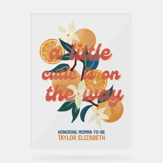 Cutie baby shower welkom acryl bord (Voorkant)