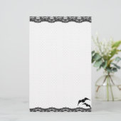 Cutie Bat Stationery met kant Briefpapier (Staand voorkant)