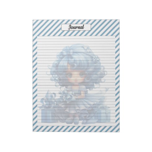 Cutie Blauw Kerstmis Notitieblok (Gedraaid)
