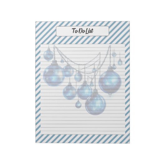 Cutie Blauw Kerstmis Notitieblok (Gedraaid)