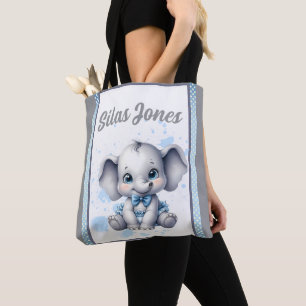 Cutie Blauwe Olifant - Kleine Pinda Draagtas