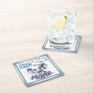 Cutie Blue Elephant - Little Peanut Vierkante Kartonnen Onderzetter