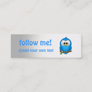 Cutie Blue Tweet Bird Skinny Visitekaartjes