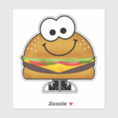 Cutie Cartoon Cheeseburger Vinyl Sticker (Vel)