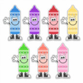 Cutie Cartoon Crayons Vinyl Stickers (Voorkant)