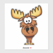 Cutie Cartoon Moose Vinyl Sticker (Vel)