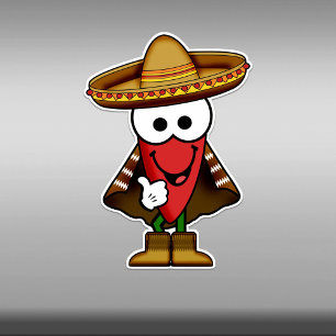 Cutie Cartoon Red Jalapeno Pepper Vinyl Sticker