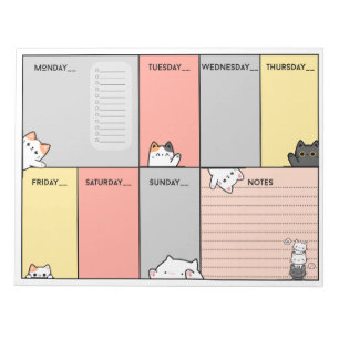 Cutie cat A4 weekplanner/notitieblok Notitieblok