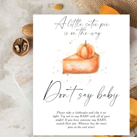 Cutie citrouille à tarte - Ne pas dire Poster bébé