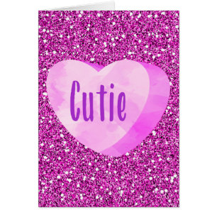 Cutie Coeur de bonbons rose Fuschia Faux Parties s