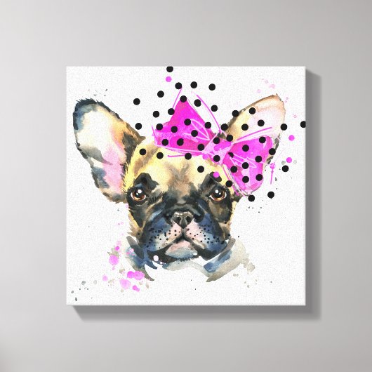 Cutie French Bull Dog Canvas Afdruk (Voorkant)