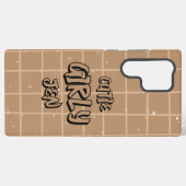 Cutie Girly Brown Gingham Samsung Galaxy Hoesje (Achterkant horizontaal)