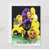 Cutie Kat FUN Halloween Party Kaart (Voorkant)