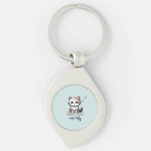 Cutie Kat Metaal Sleutelhanger