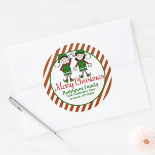 Cutie Kerstmis Adres Ronde Sticker