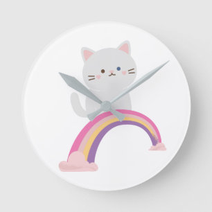Cutie Kitten Cat Ronde Klok