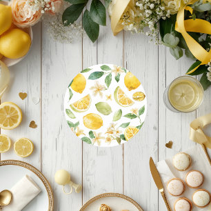 Cutie Lemon Citrus Baby Shower Ronde Kartonnen Onderzetter