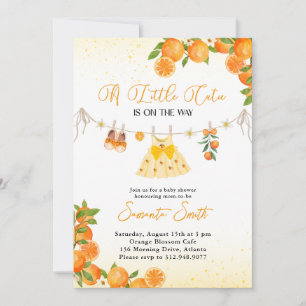 Cutie Meisje Sinaasappel Clothesline Baby shower Kaart