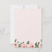 Cutie Olifant Blush Roze Bloemen Meisje Baby showe Bedankkaart (Achterkant)