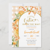 Cutie Orange Gingham baby shower invitation (Devant)