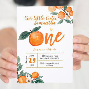 Cutie Orange Première Invitation Anniversaire