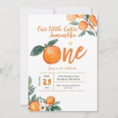 Cutie Orange Première Invitation Anniversaire (Devant)