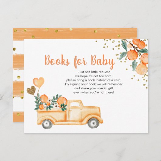 Cutie Oranje Citrus Baby Books insert card Briefkaart (Voorkant / Achterkant)
