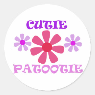 Cutie Patootie met Flowers Ronde Sticker