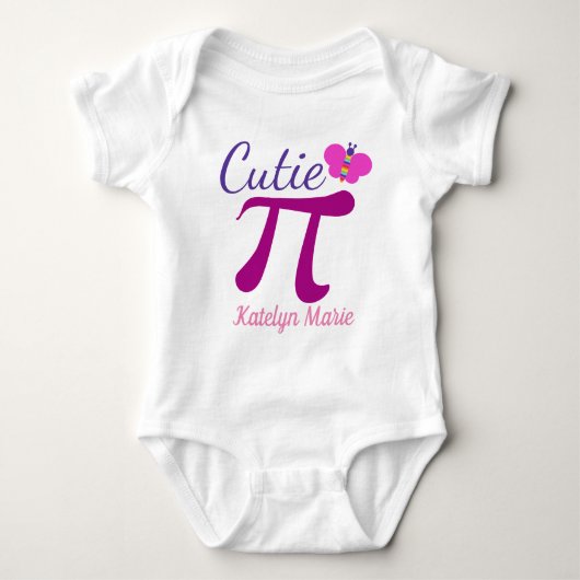 Cutie Pi Cute Funny Wiskunde Pun Romper (Voorkant)