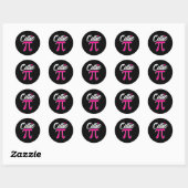 Cutie Pi Funny Pi Day Co. Ronde Sticker (Vel)