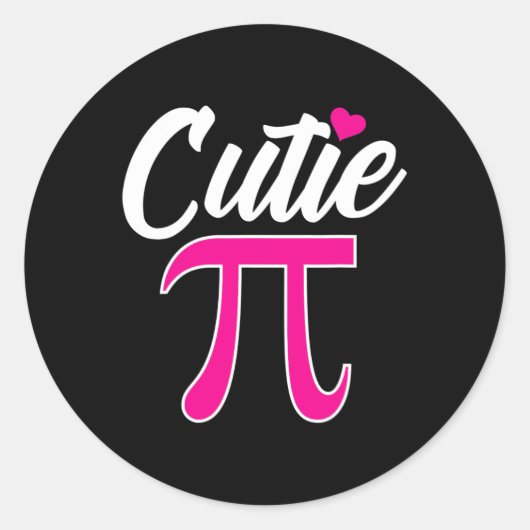 Cutie Pi Funny Pi Day Co. Ronde Sticker (Voorkant)