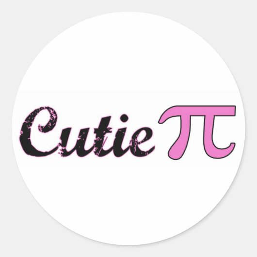 Cutie Pi Ronde Sticker (Voorkant)