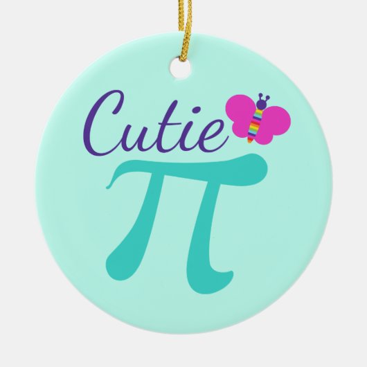 Cutie Pi Symbool Wiskunde Pun Keramisch Ornament (Voorkant)